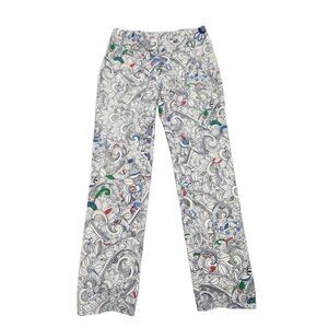 Lissette L Paisley Printed Stretch Pants Pockets Front & Back Colorful  Women's